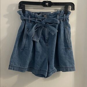 Rails XS Belle Paperbag Sorrento Wash High-Rise Denim Jean Shorts W/Belt